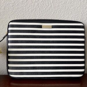 kate spade Black and White Horizontal Stripe Tech Sleeve